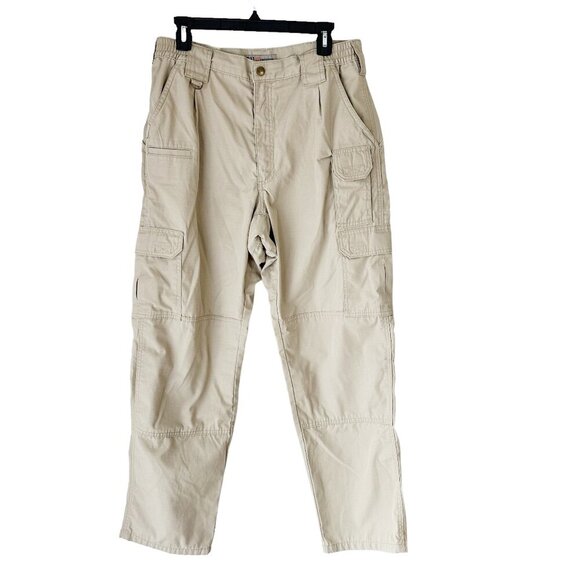 Men's 5.11 Tactical Tan Khaki Pants Rip Stop Straight Fit 36x32 - Picture 2 of 13